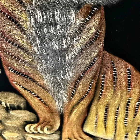 2 oil paintings on velvet, sponge real wood frame. In great condition. Not bird. - Picture 8 of 10